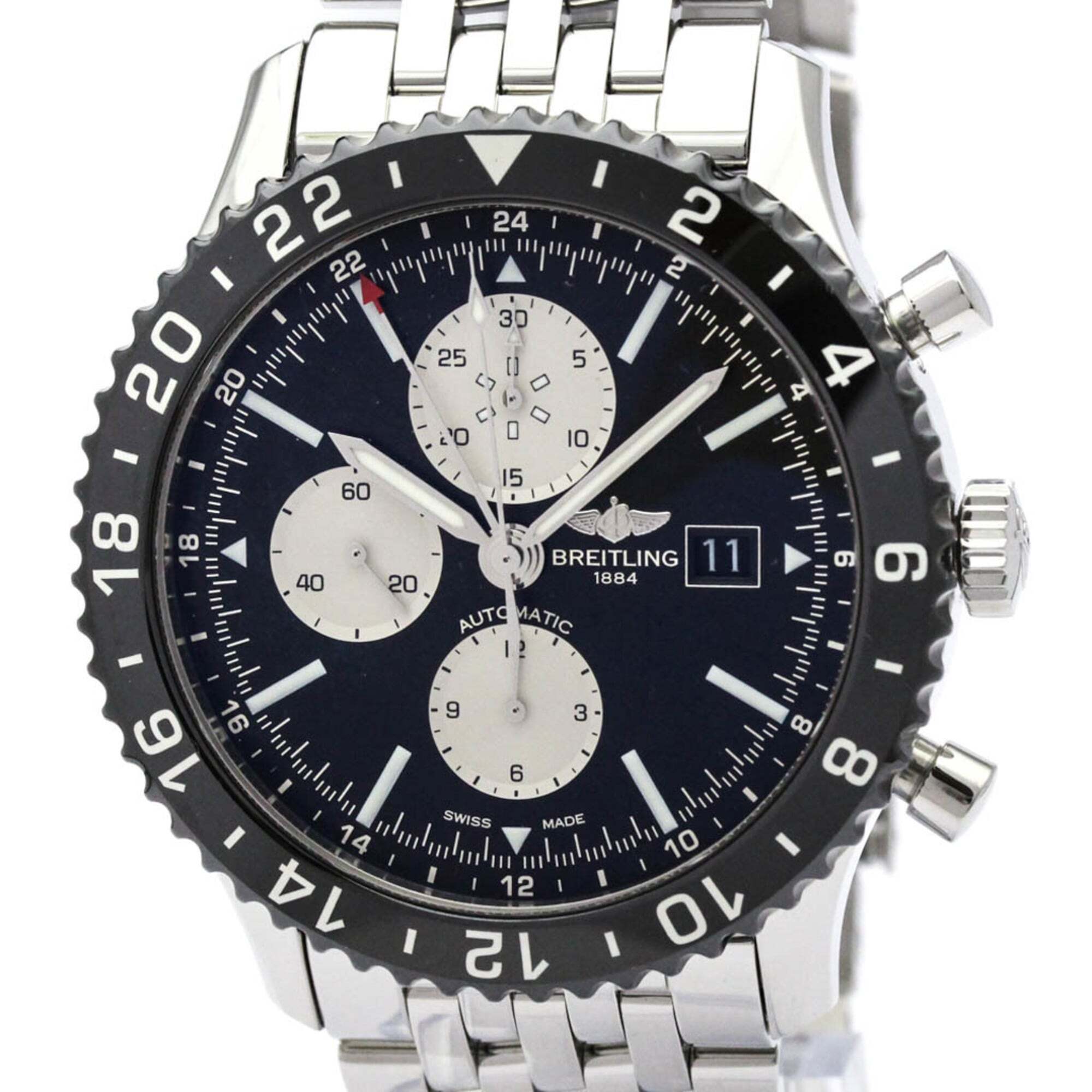 Breitling Chronoliner Chronograph Steel Automatic Mens Watch Y24310 Polished
